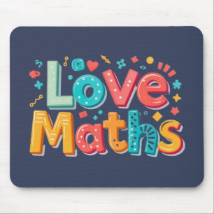 Love maths - fun typography Mouse Mat
