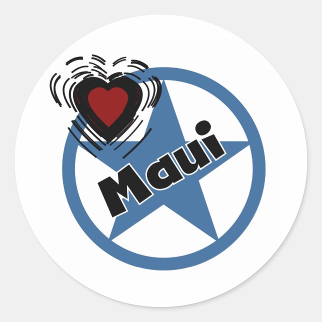 Love Maui Classic Round Sticker (Front)