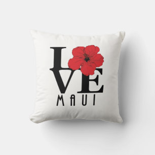 LOVE Maui Red Hibiscus Cushion