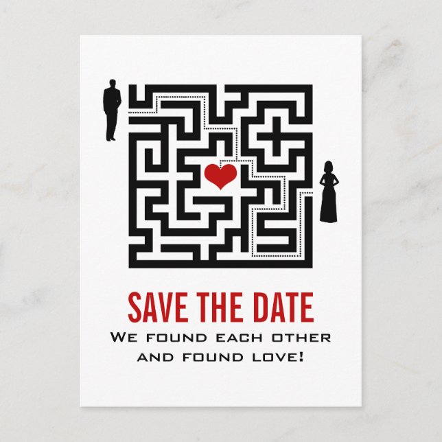 Love Maze Save the Date Postcard (Front)