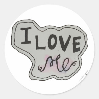 Love me.. classic round sticker