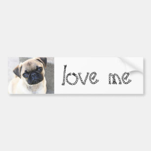 love me - cute mops bumper sticker