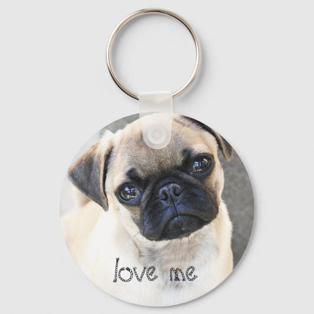 love me - cute mops key ring (Front)