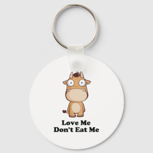 Love Me Don't Eat Me Cow Design Key Ring
