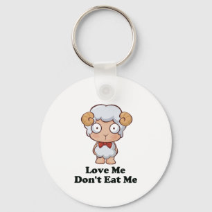 Love Me Don't Eat Me Sheep Design Key Ring