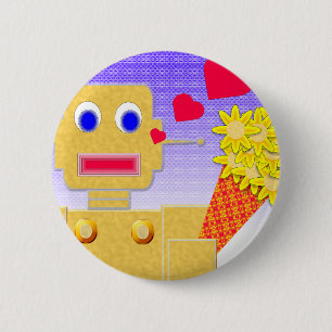 Love Me, I'm a Bot 6 Cm Round Badge