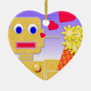 Love Me, I'm a Bot Ceramic Tree Decoration