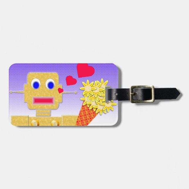 Love Me, I'm a Bot Luggage Tag (Front Horizontal)