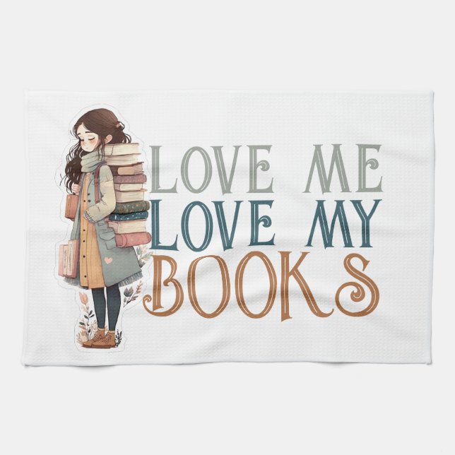 Love me Love my books Backpack Tea Towel (Horizontal)