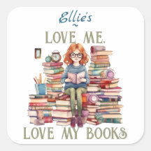 Love me Love my books Stack Bookplate