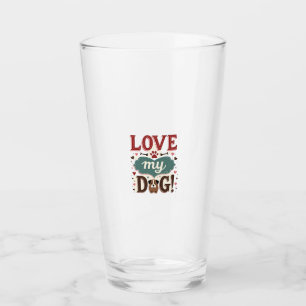 Love Me Love My Dog Vintage Cute Paw Print Dog Lov Glass
