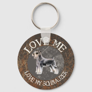 Love me, love my Schnauzer Key Ring