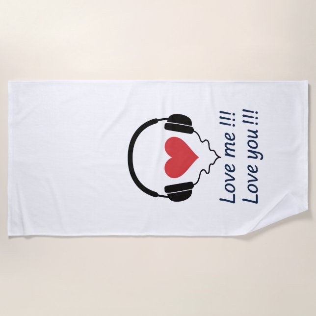 LOVE ME LOVE YOU BEACH TOWEL (Front)