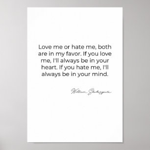 Love Me or Hate Me – Minimalist Quote Art Poster