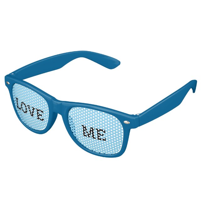 LOVE ME retro Shades / Fun Party Sunglasses (Angled)