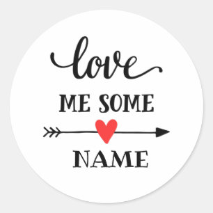 Love me some person custom name classic round sticker