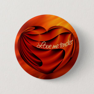 Love Me Tender fire red waves 6 Cm Round Badge