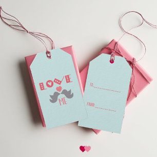 Love Me Turquoise Valentine's Day Gift Tags