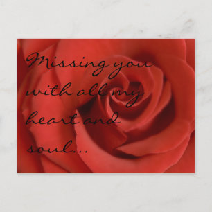 Love me with rose postcard
