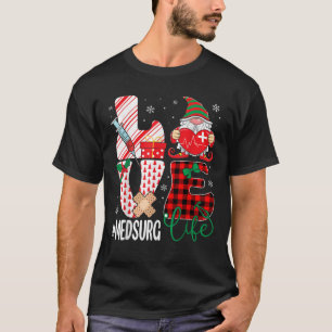 Love Med Surg Funny Gnome Nurse Christmas  T-Shirt
