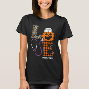 Love Med Surg Nurse Leopard Pumpkin Halloween Nurs T-Shirt
