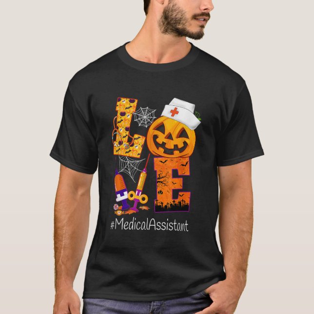 Love Medical Assistant Halloween Costume Pumpkin S T-Shirt (Front)