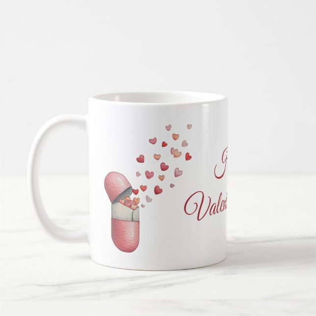 Love Medicine Valentine's Day Design Coffee Mug (Left)