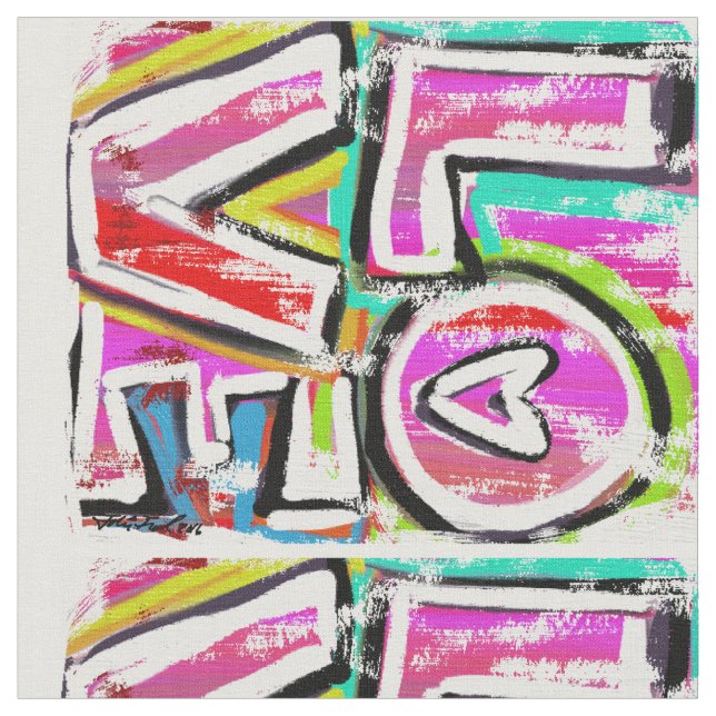 LOVE (medium print) Fabric (Close Up)