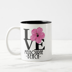 LOVE Melbourne Beach Florida Two-Tone Coffee Mug