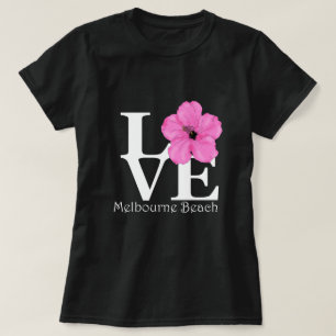 LOVE Melbourne Beach Pink Hibiscus T-Shirt