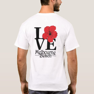 LOVE Melbourne Beach Red Hibiscus T-Shirt