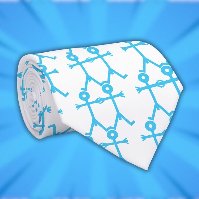 Love Men Icon Art Blue Tie (Modern Blue Love Men Icon 2006 Pattern Neck Tie)