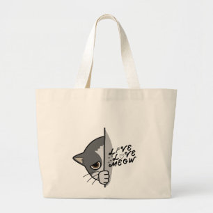love meow cat lover design #catlover #catlife #cat large tote bag