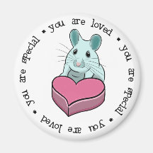 Love message cute mouse with chocolate
