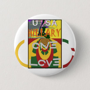 Love Message in Rasta Colours Art Print 6 Cm Round Badge