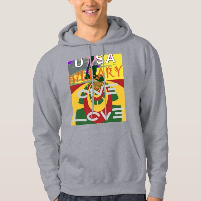 Love Message in Rasta Colours Art Print Hoodie (Front)