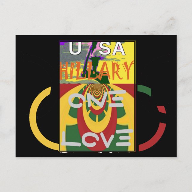 Love Message in Rasta Colours Art Print Postcard (Front)