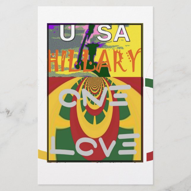 Love Message in Rasta Colours Art Print Stationery (Front)