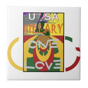 Love Message in Rasta Colours Art Print Tile