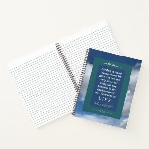 Love Message - John 3-16 - 8.5 x 11 Spiral Notebook
