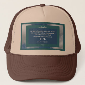 Love Message - John 3-16 - Tan and Brown Trucker Hat