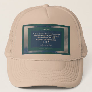 Love Message - John 3-16- Tan Trucker Hat