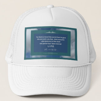 Love Message - John 3-16 - White Trucker Hat