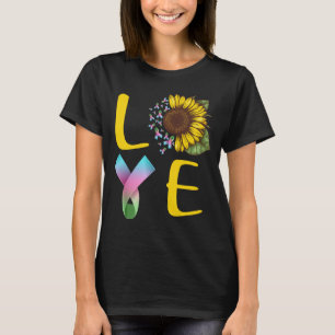 love metastatic breast cancer ribbon sunflower T-Shirt
