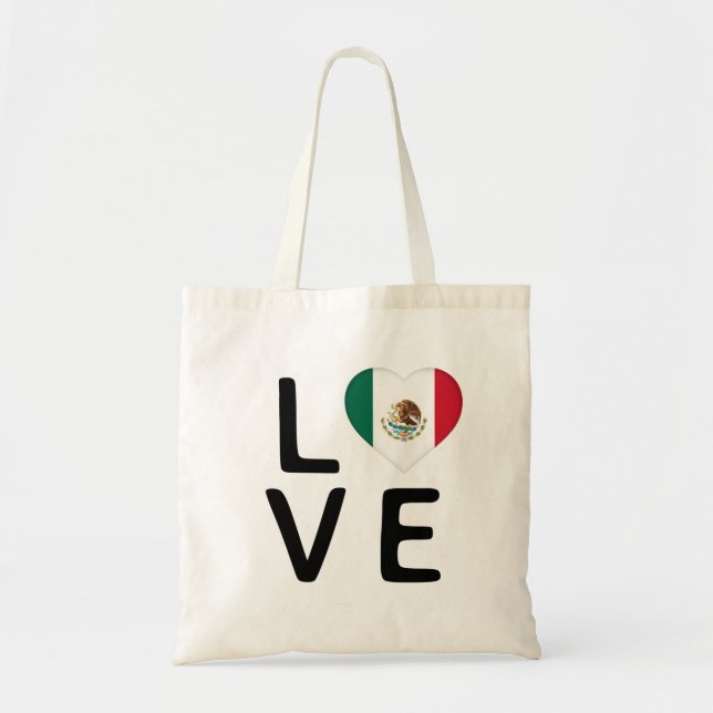 Love - Mexico Flag Tote Bag (Front)