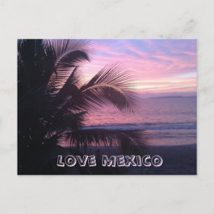 Love Mexico Sunset Postcard