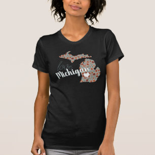 Love Michigan The Mitten State Poppy Floral T-Shirt