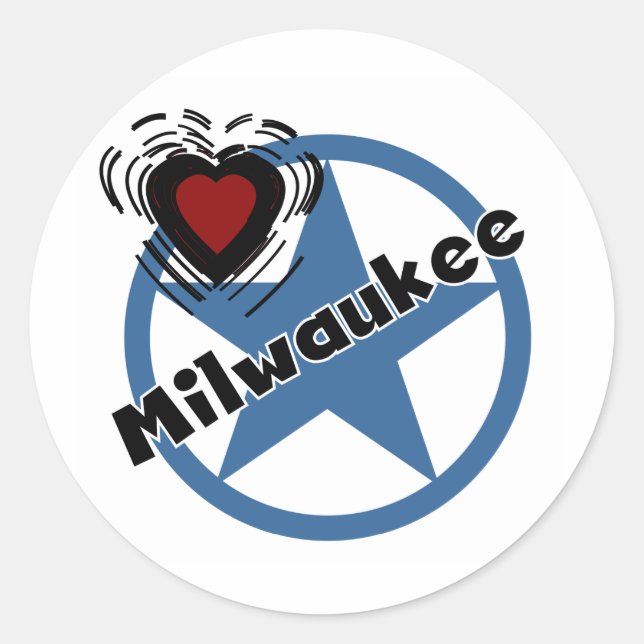 Love Milwaukee Classic Round Sticker (Front)
