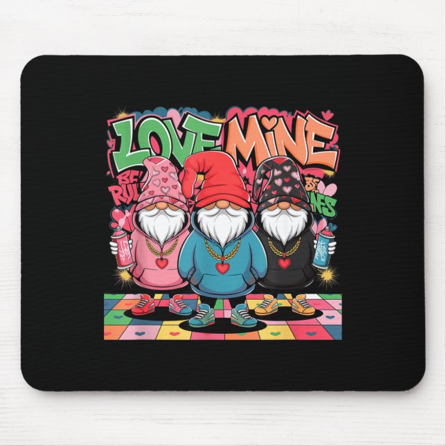 Love Mine Gnomes Urban Street Art Valentines Graff Mouse Mat (Front)