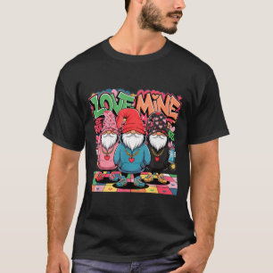 Love Mine Gnomes Urban Street Art Valentines Graff T-Shirt